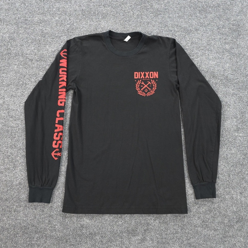 Dixxon Shirt Mens Small Black Working Class Long Sleeve Graphic Tee USA Made